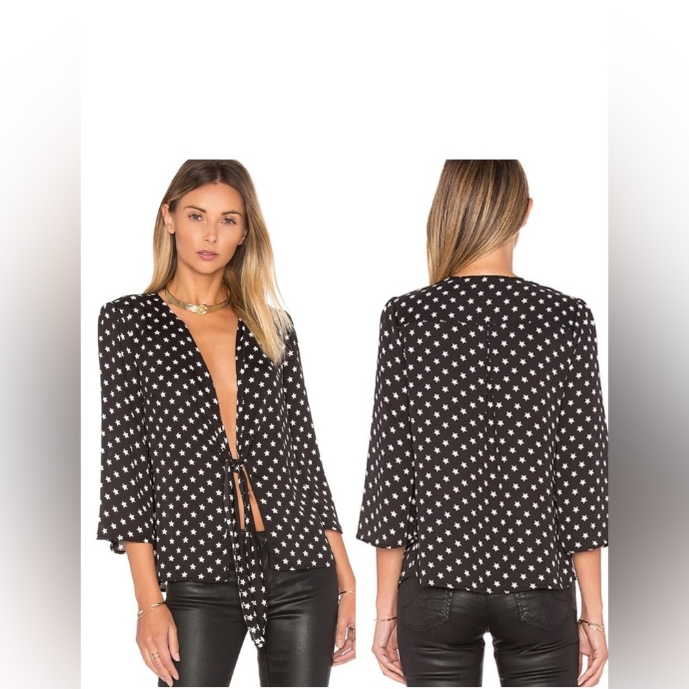 L’academie The Low Knot Blouse in Star Print Size XS